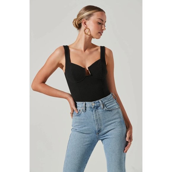 ASTR the Label Aria Tank Bodysuit in Black - NWT - Size XS - Picture 3 of 6